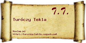 Turóczy Tekla névjegykártya